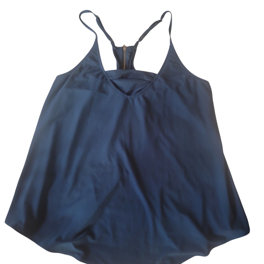 Daytrip Navy Blue Tank Top Racerback Zip Detail Women's‎